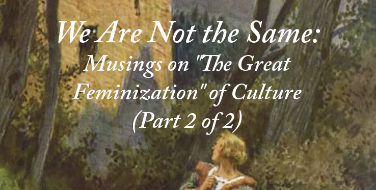 We Are Not the Same: Musings on “The Great Feminization” of Culture (Part 2 of 2)