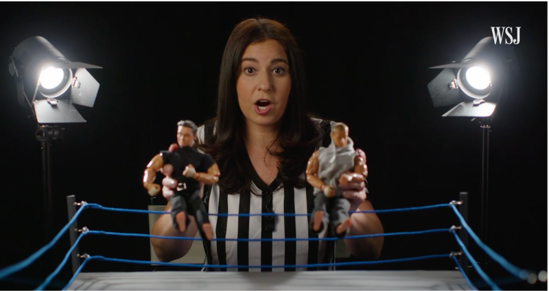Screenshot from a Wall Street Journal video on the proposed Musk-Zuckerberg cage match
